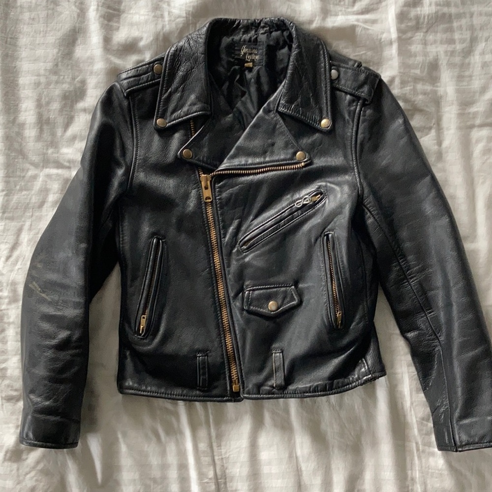 HEAVY vintage quilted leather jacket